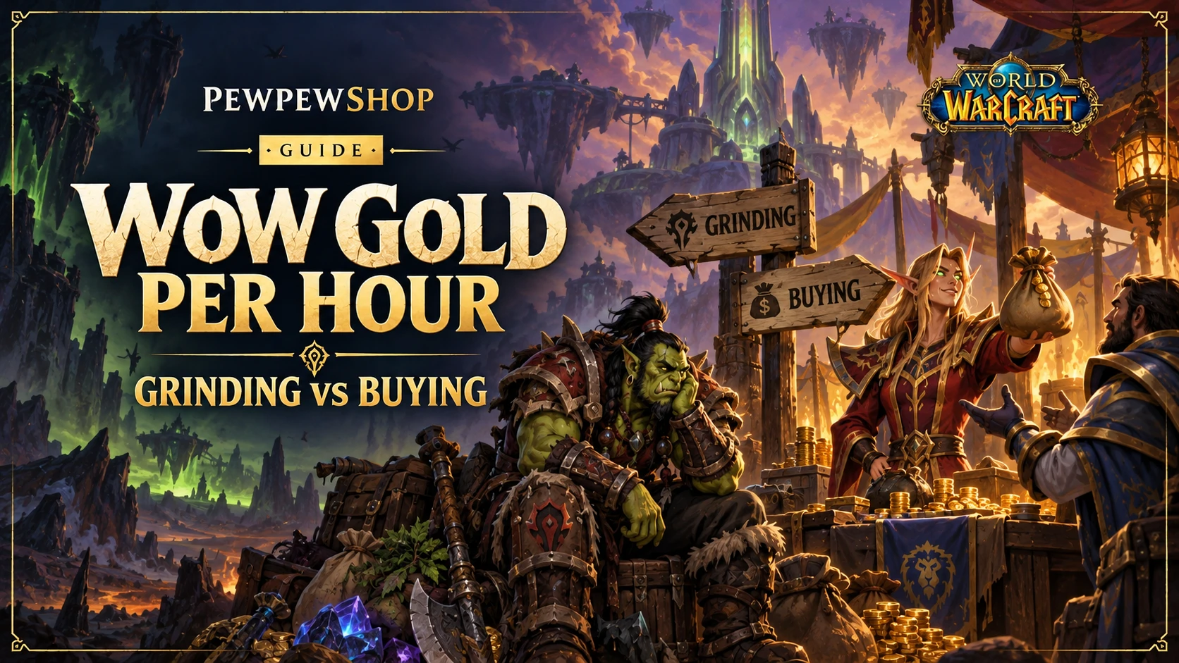 WoW Gold Per Hour: Grinding vs Buying (The Honest Comparison) — PEWPEWSHOP boosting guide