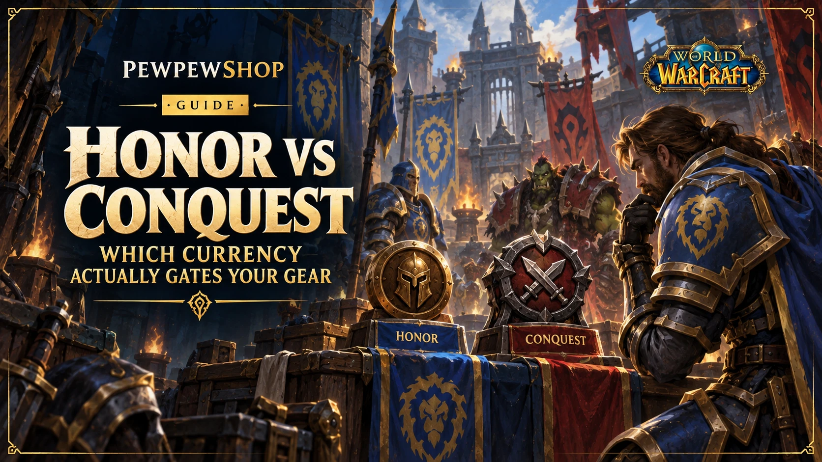 WoW PvP Honor vs Conquest: Which Currency Actually Gates Your Gear — PEWPEWSHOP boosting guide