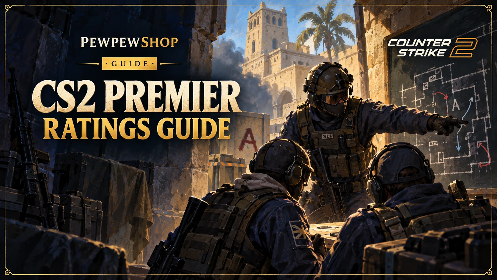 CS2 Premier Ratings: What Each Bracket Actually Costs to Reach — PEWPEWSHOP boosting guide