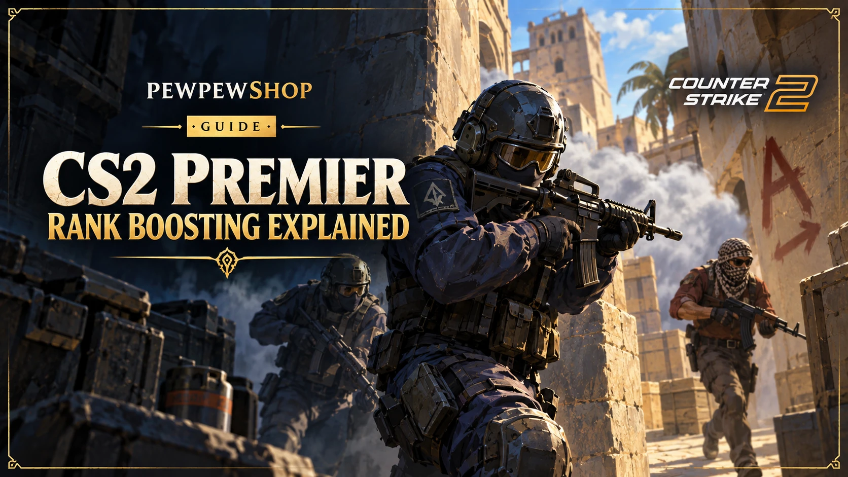 CS2 Premier rank boosting explained: how the CS rating system works in 2026 — PEWPEWSHOP boosting guide