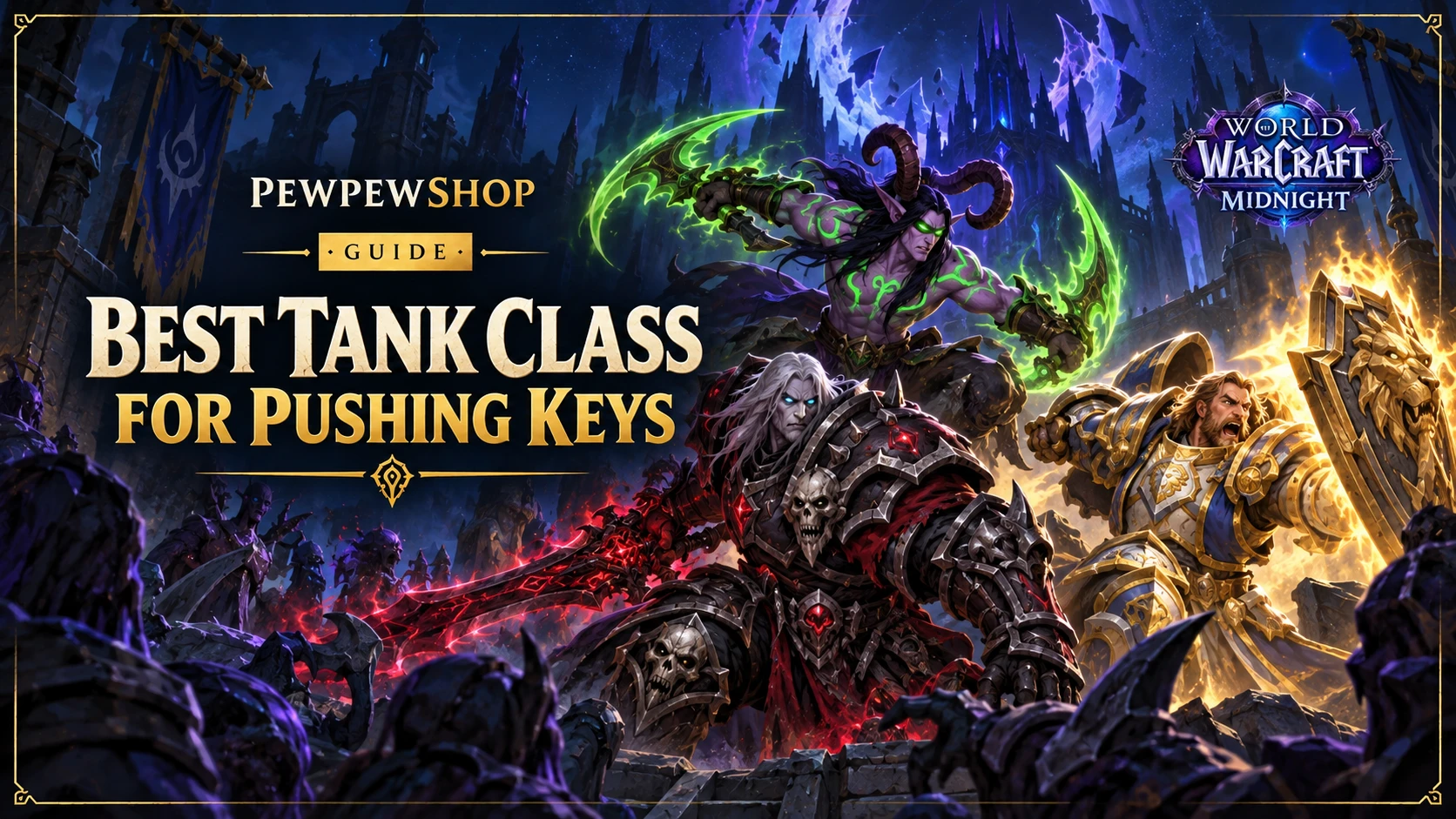 Best Tank Class for Pushing Keys in WoW Midnight — PEWPEWSHOP boosting guide
