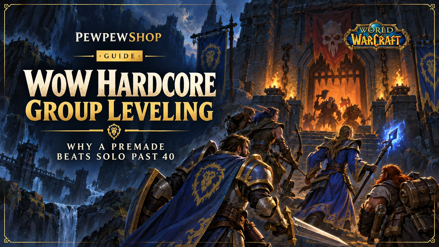 WoW Hardcore Group Leveling: Why a Premade Beats Solo Past 40 — PEWPEWSHOP boosting guide