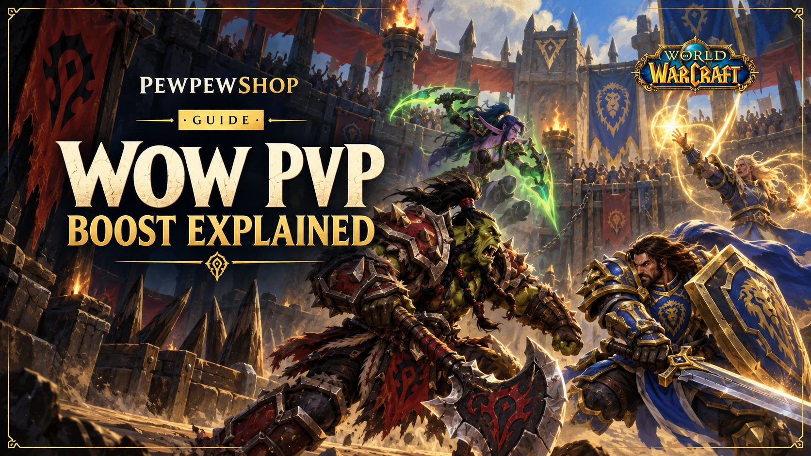 WoW PvP 2400 rating boost explained: what the Elite tier really takes — PEWPEWSHOP boosting guide