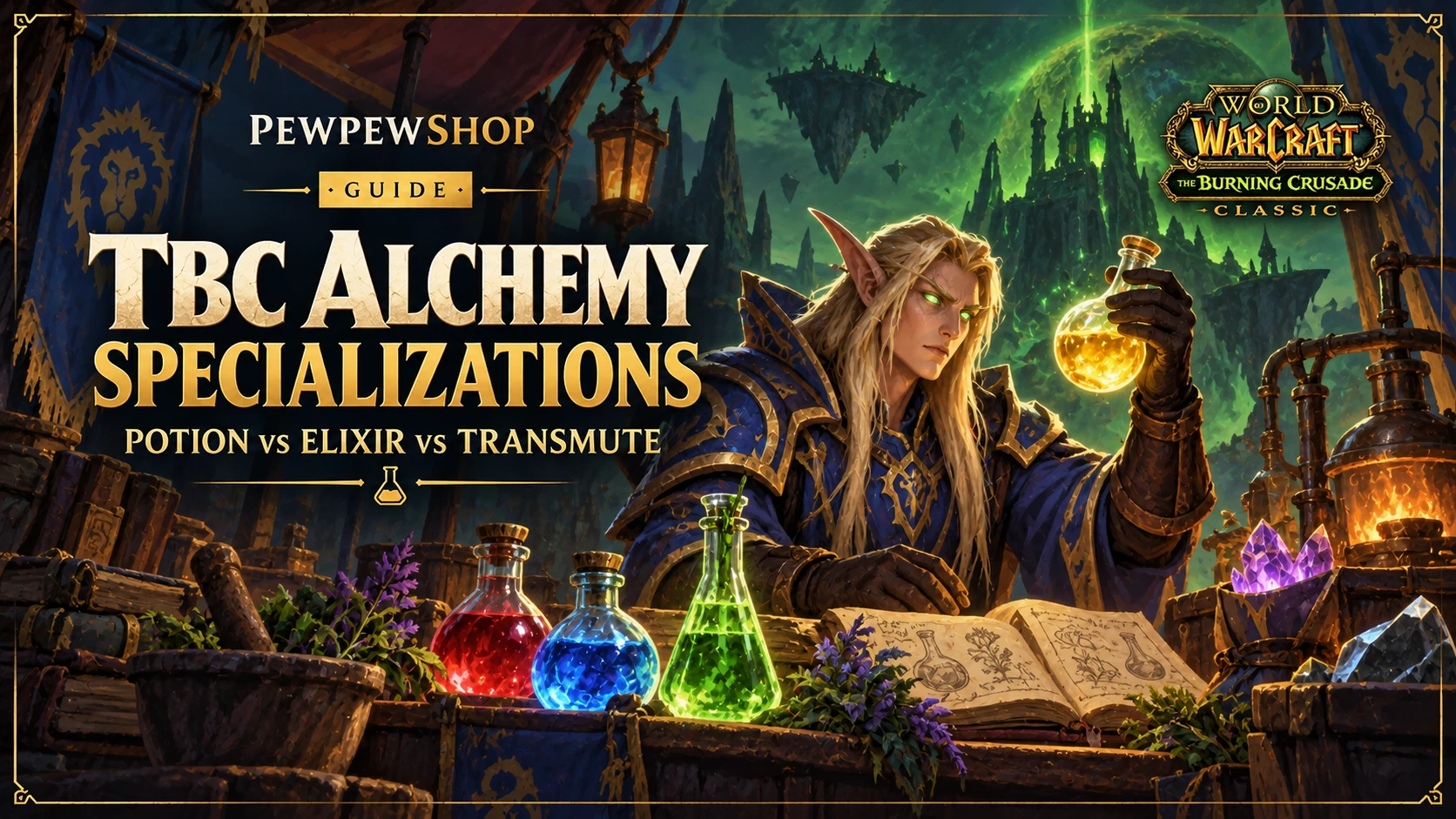 TBC Alchemy Specializations: Potion vs Elixir vs Transmute Profits — PEWPEWSHOP boosting guide
