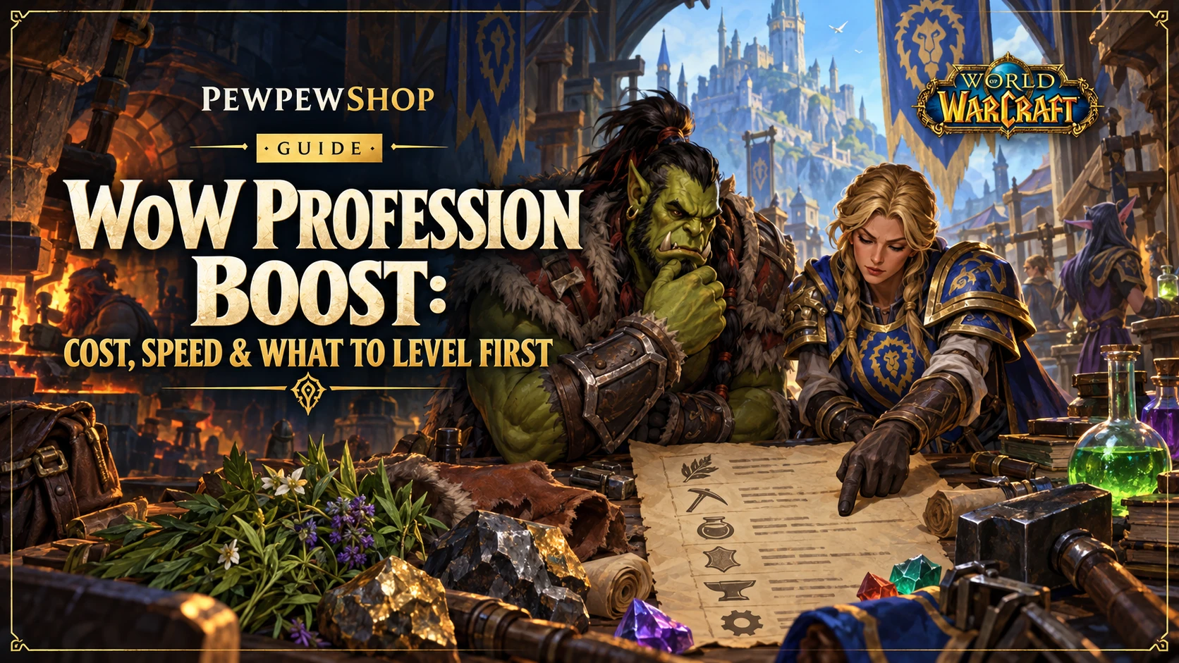 WoW Profession Boost: Cost, Speed & What to Level First — PEWPEWSHOP boosting guide