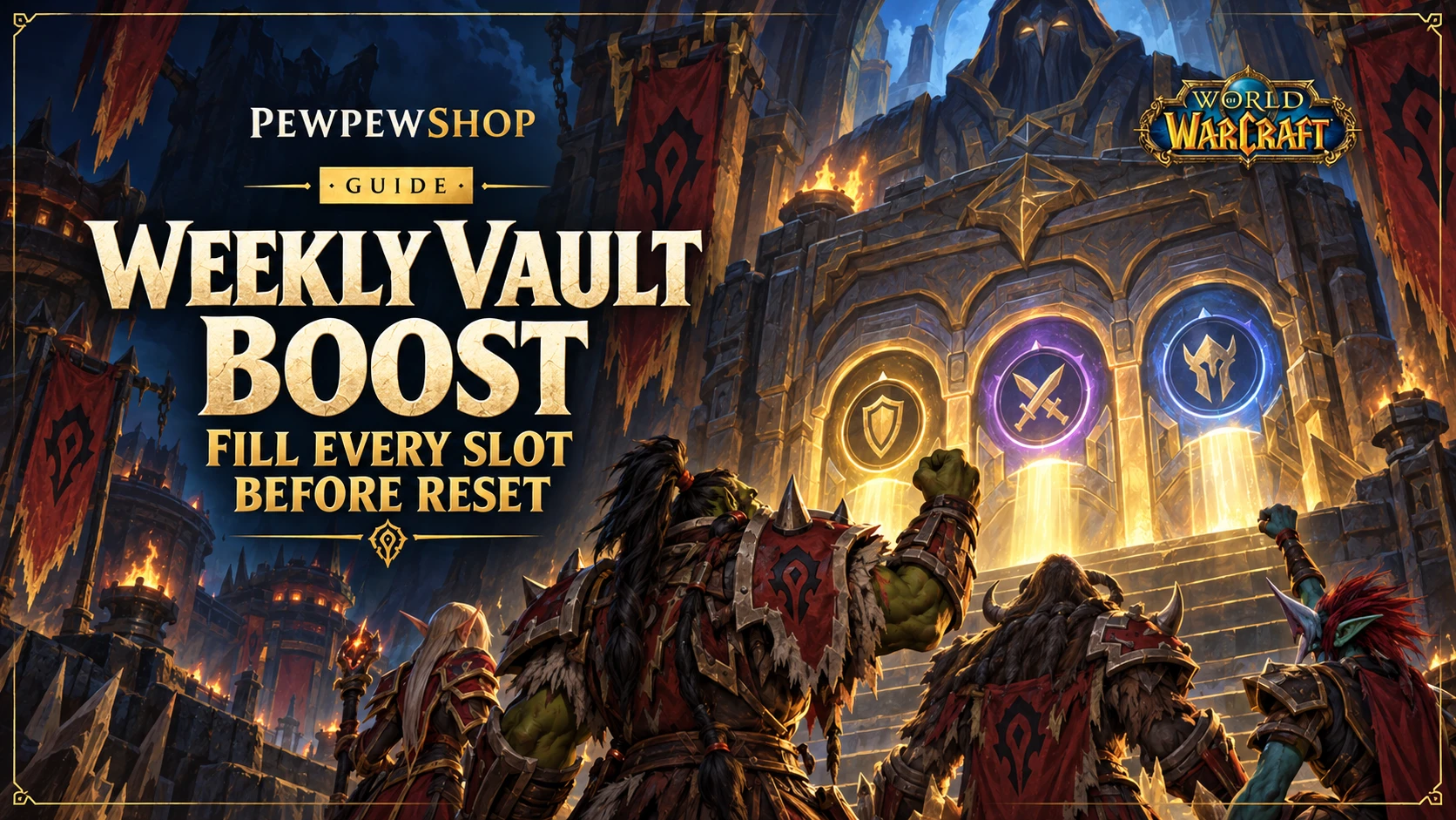 WoW Weekly Vault Boost: Fill Every Slot Before Reset — PEWPEWSHOP boosting guide