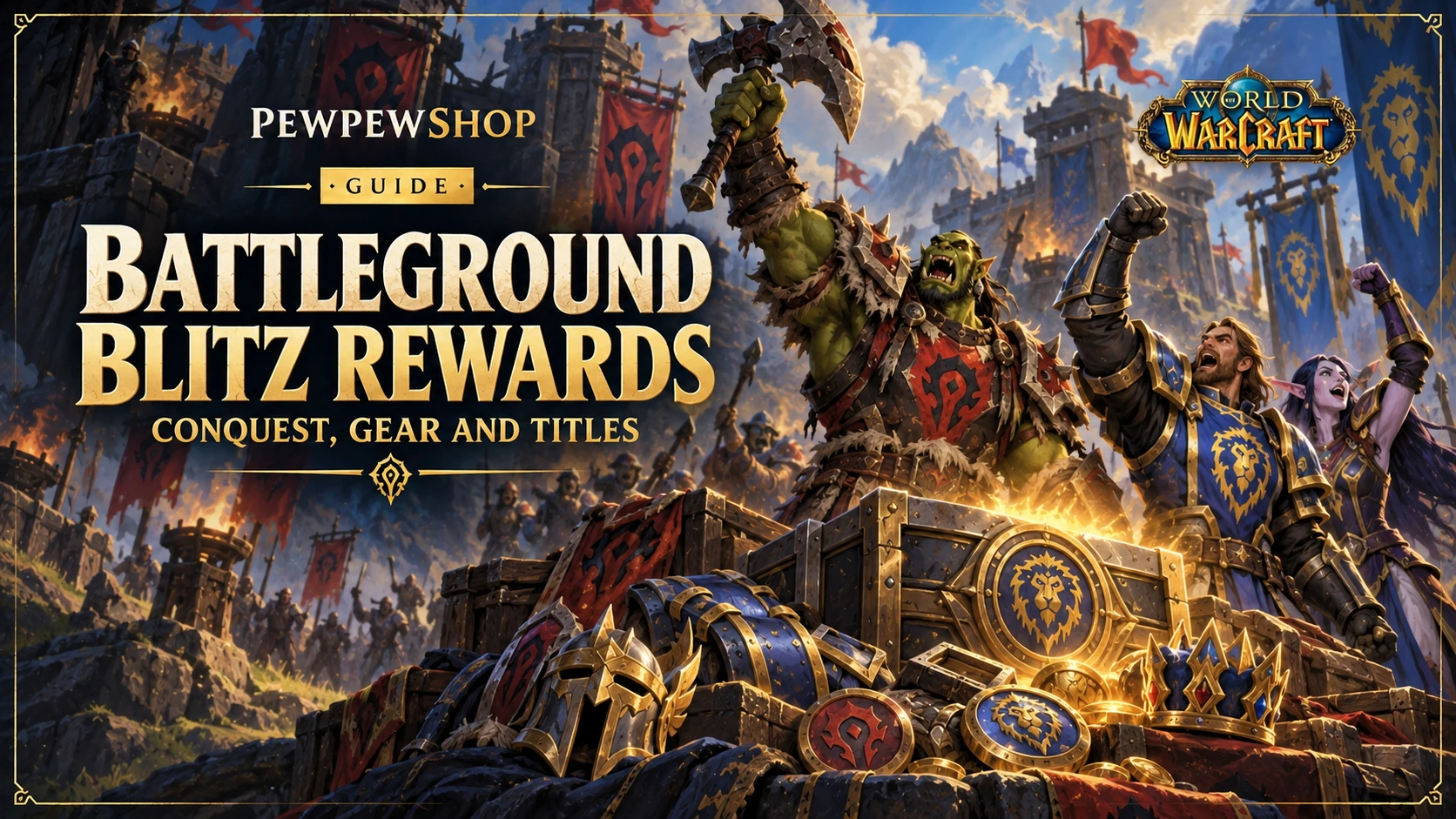 Battleground Blitz Rewards: Conquest, Gear and Titles — PEWPEWSHOP boosting guide