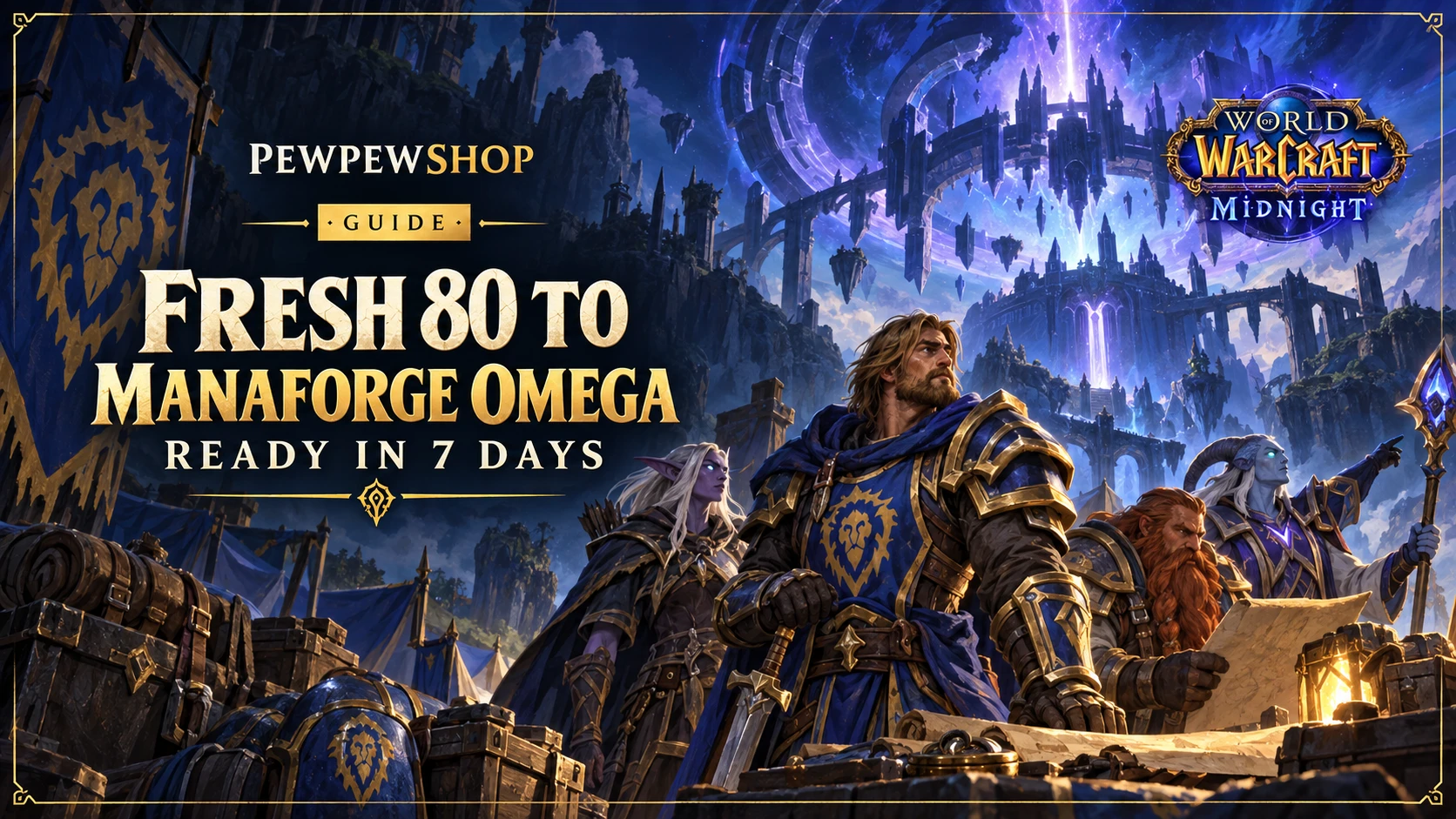 Fresh 80 to Manaforge Omega Ready in 7 Days: A Midnight Gearing Sprint — PEWPEWSHOP boosting guide