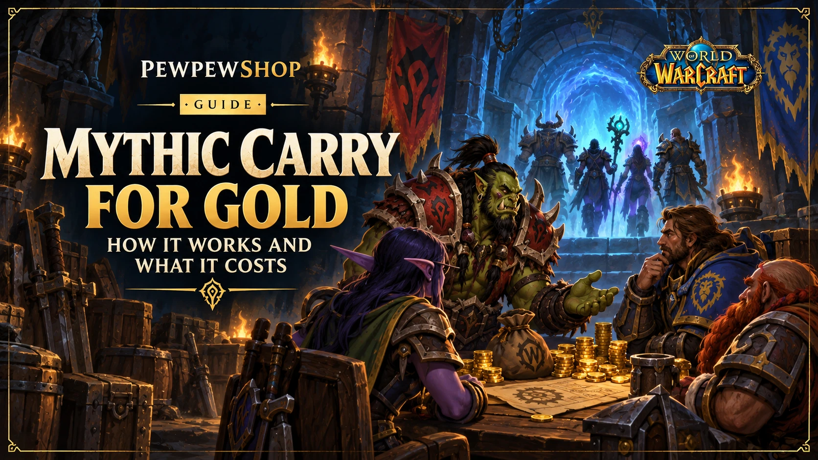 WoW Mythic Carry for Gold: How It Works and What It Costs — PEWPEWSHOP boosting guide