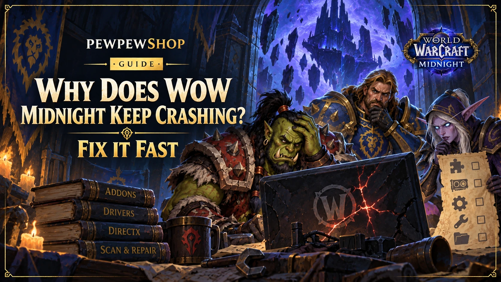 Why Does WoW Midnight Keep Crashing? Fix It Fast — PEWPEWSHOP boosting guide