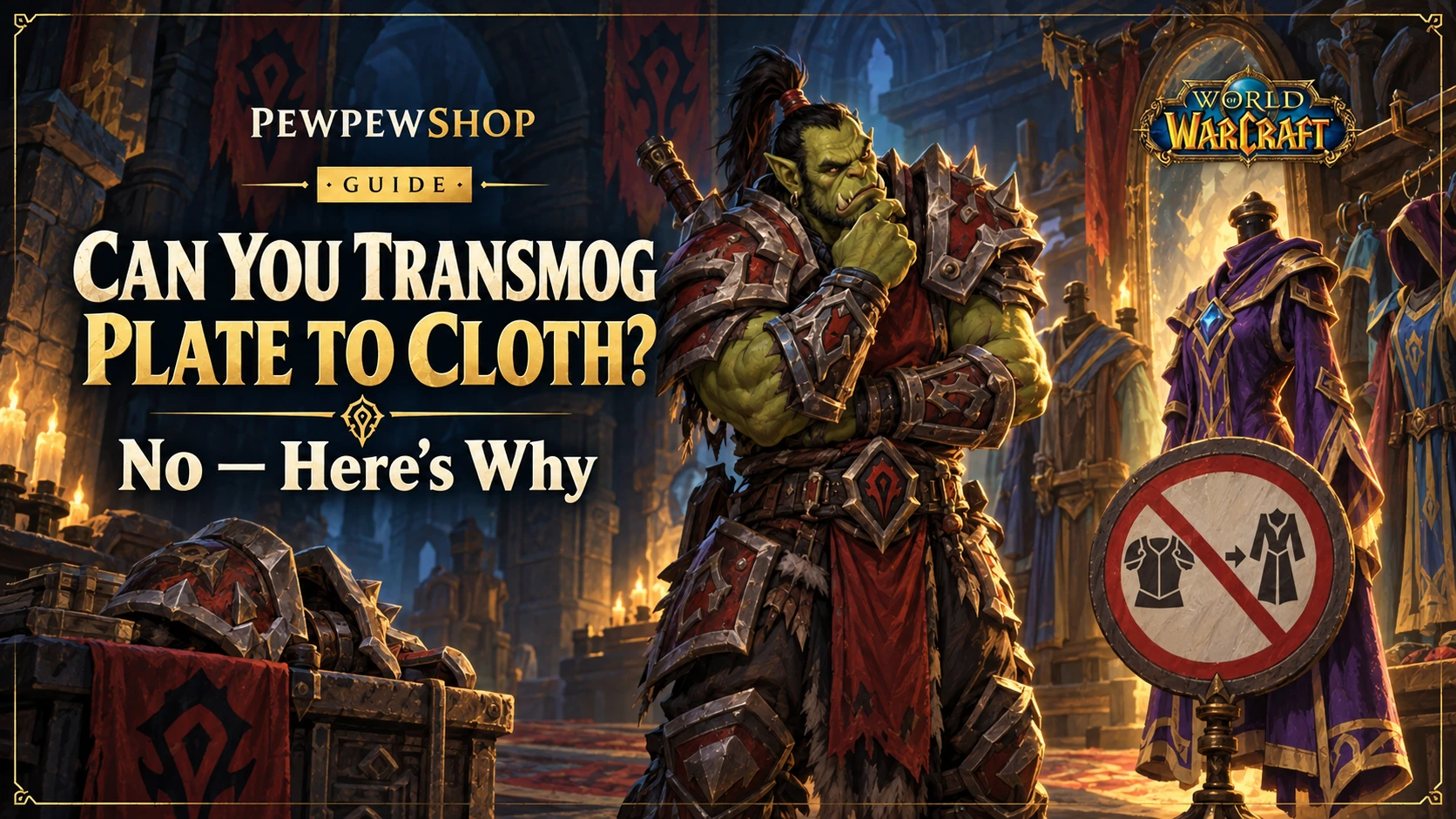 Can You Transmog Plate to Cloth in WoW? No — Here's Why — PEWPEWSHOP boosting guide