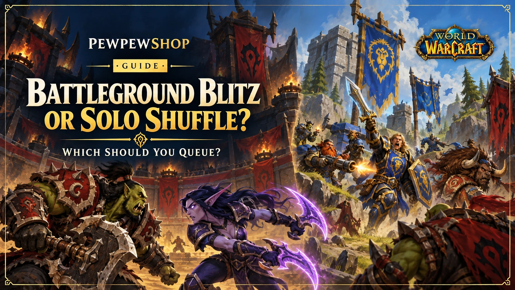 Battleground Blitz or Solo Shuffle: Which Should You Queue? — PEWPEWSHOP boosting guide