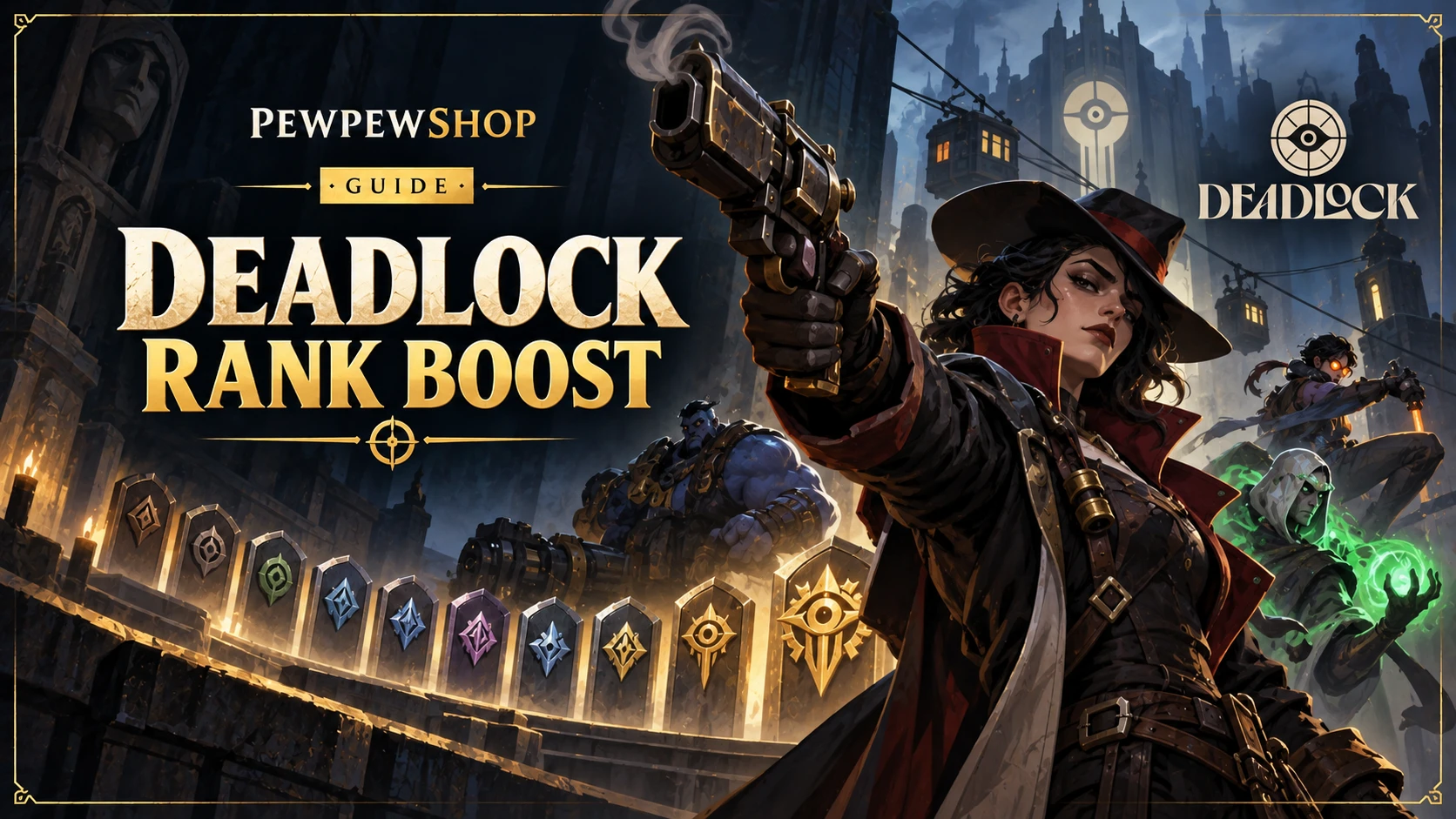 Deadlock Rank Boost in 2026: How the Hidden MMR & Badge Climb Work — PEWPEWSHOP boosting guide