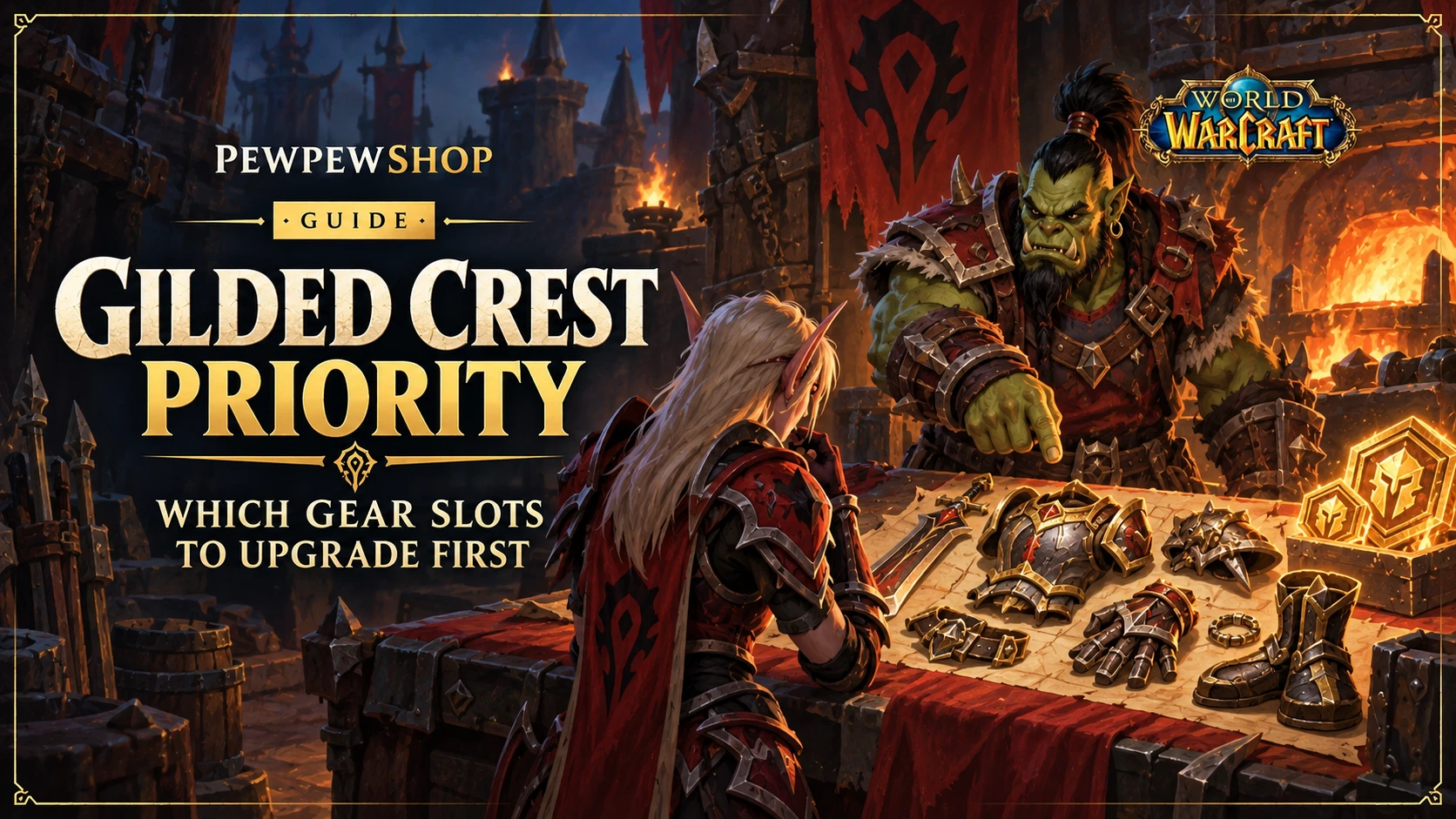 WoW Gilded Crest Priority: Which Gear Slots to Upgrade First — PEWPEWSHOP boosting guide