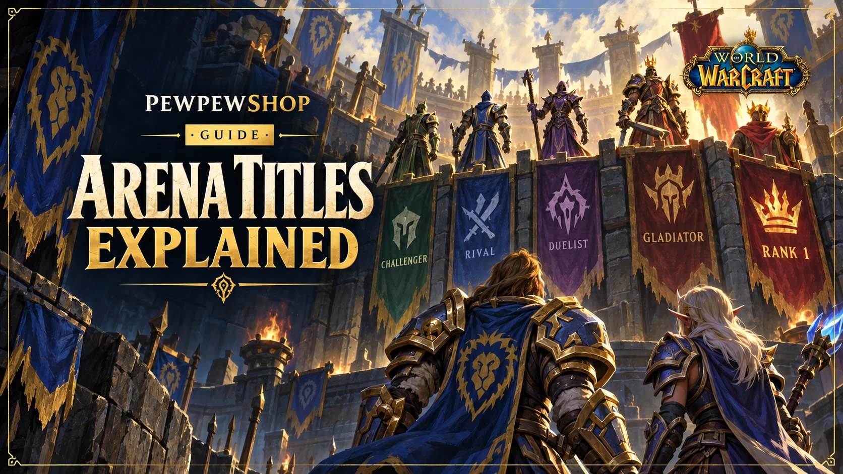 Arena Titles Explained: From Challenger to Rank 1 and What Each Takes — PEWPEWSHOP boosting guide