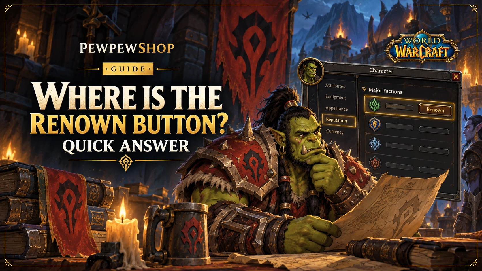 Where Is the Renown Button in WoW? Quick Answer — PEWPEWSHOP boosting guide