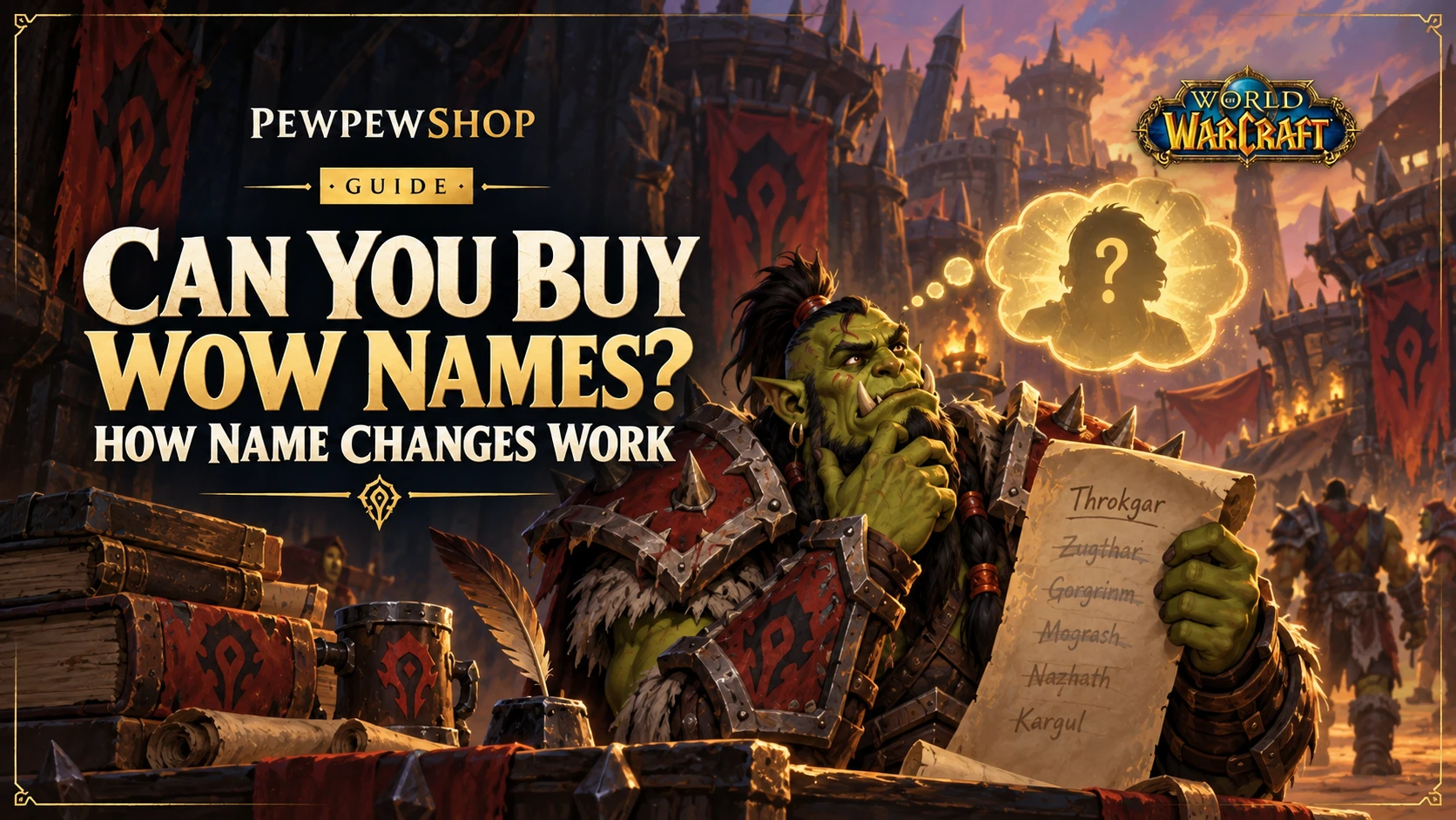 Can You Buy WoW Names? How Name Changes Work — PEWPEWSHOP boosting guide