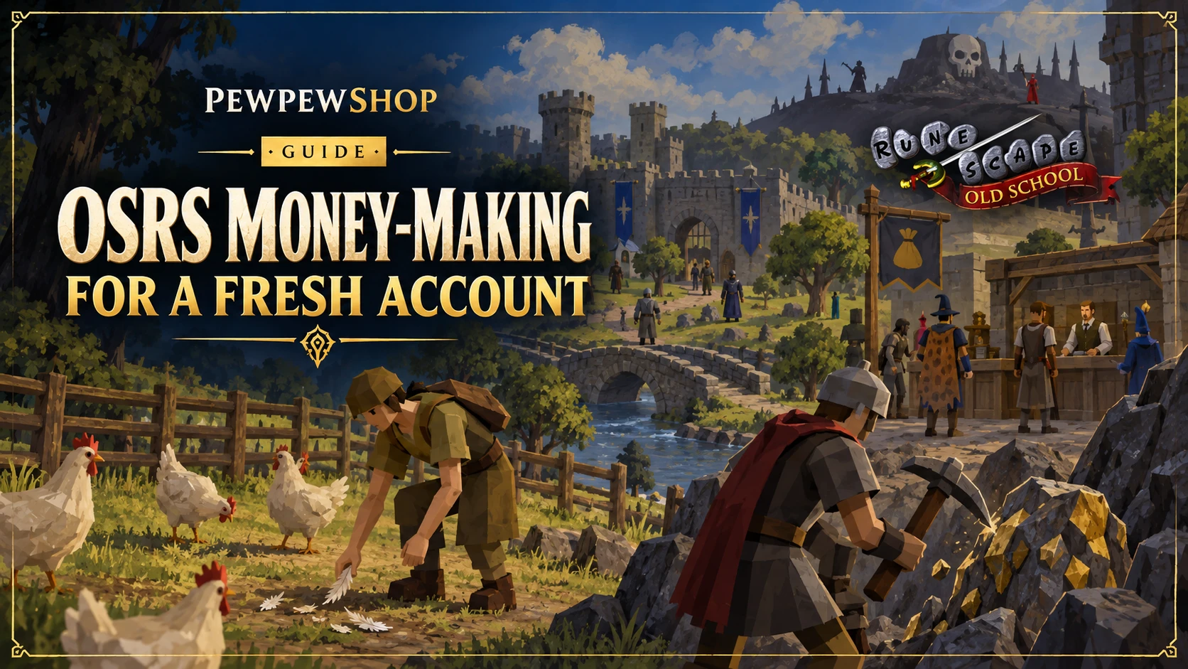 OSRS Money-Making for a Fresh Account: Realistic GP/Hour by Skill Level — PEWPEWSHOP boosting guide