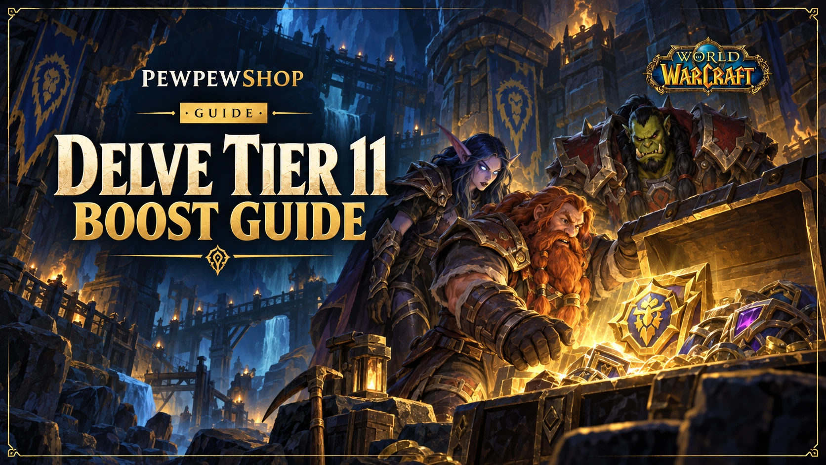 WoW Delve Tier 11 Boost in 2026: Rewards, Gilded Crests & What to Expect — PEWPEWSHOP boosting guide