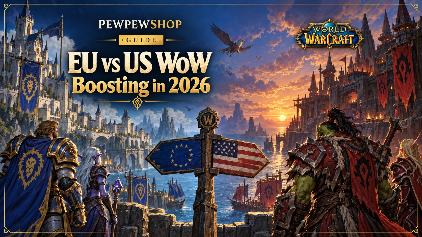 EU vs US WoW Boosting in 2026: Price, Schedule & Realm Differences — PEWPEWSHOP boosting guide