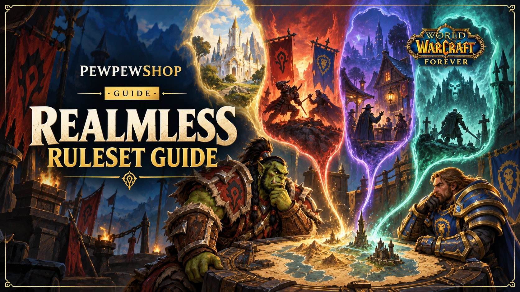 WoW: Forever Is Realmless — Normal, PvP, RP and Hardcore Rulesets Explained — PEWPEWSHOP boosting guide