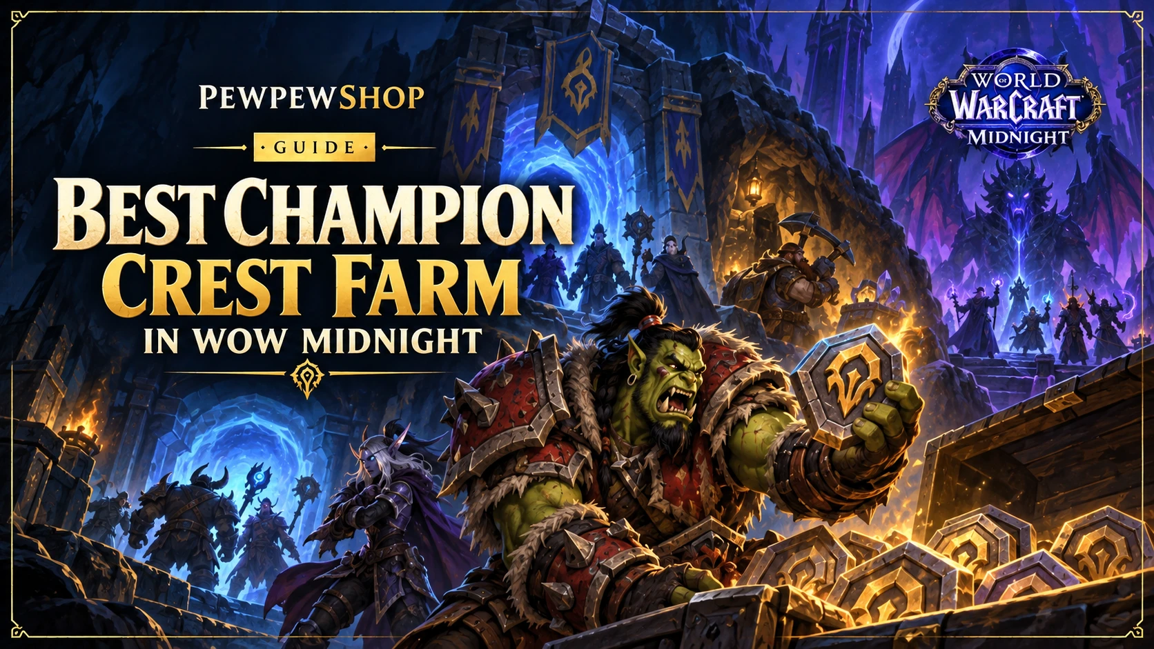Best Champion Crest Farm in WoW Midnight — PEWPEWSHOP boosting guide