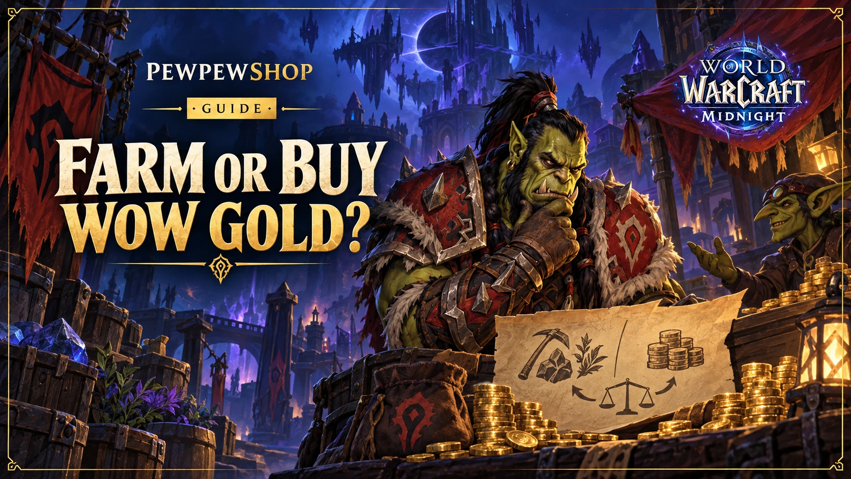 Should You Farm or Buy WoW Gold in Midnight? The GPH Break-Even Calculator — PEWPEWSHOP boosting guide