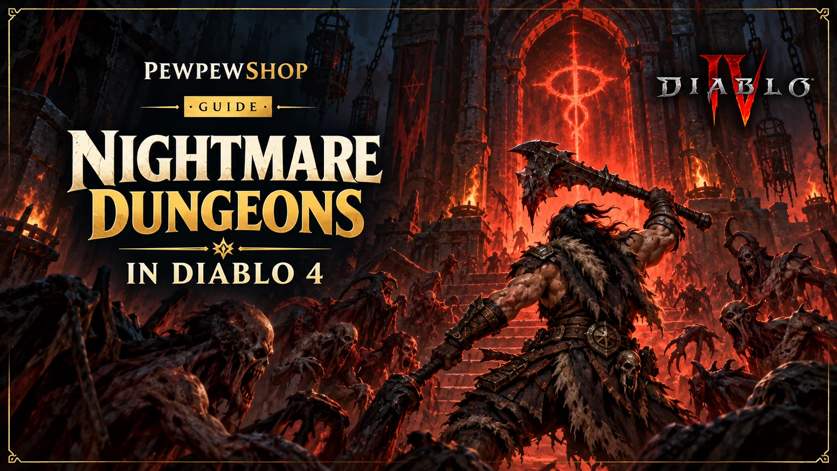 Nightmare Dungeons in Diablo 4: Efficient XP and Glyph Loops — PEWPEWSHOP boosting guide