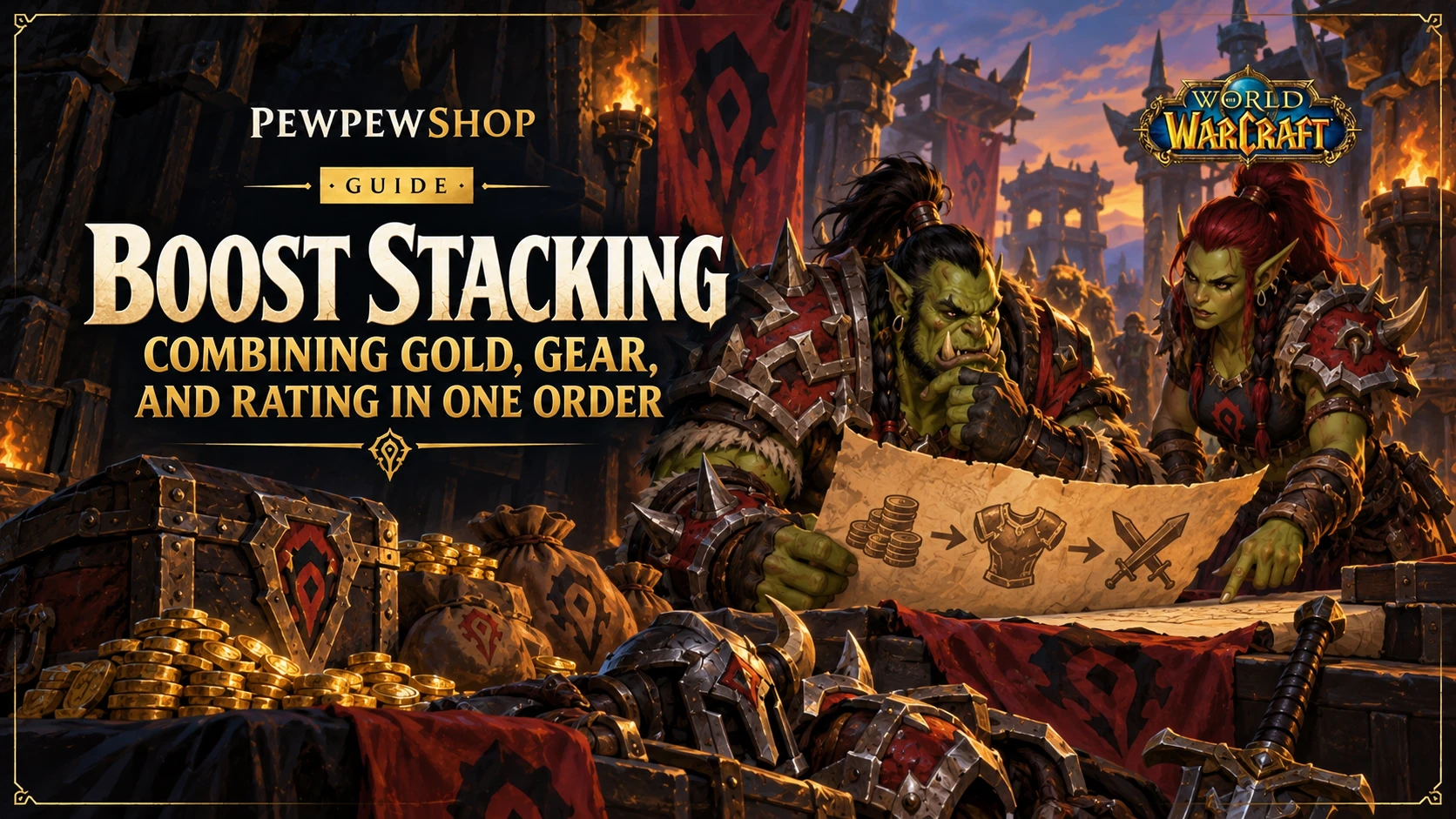 Boost Stacking: Combining Gold, Gear, and Rating in One Order — PEWPEWSHOP boosting guide