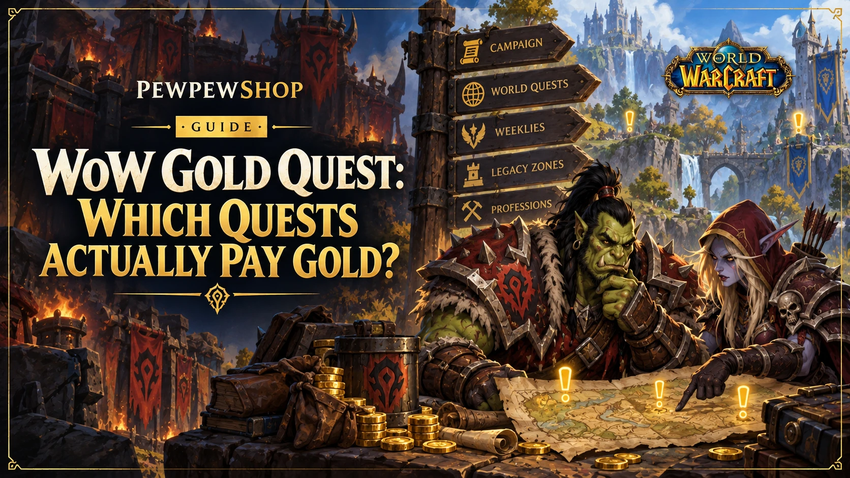 WoW Gold Quest: Which Quests Actually Pay Gold? — PEWPEWSHOP boosting guide