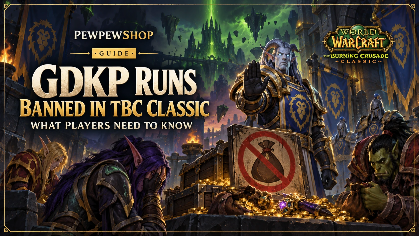 WoW TBC Classic raid group discussing loot distribution after GDKP ban