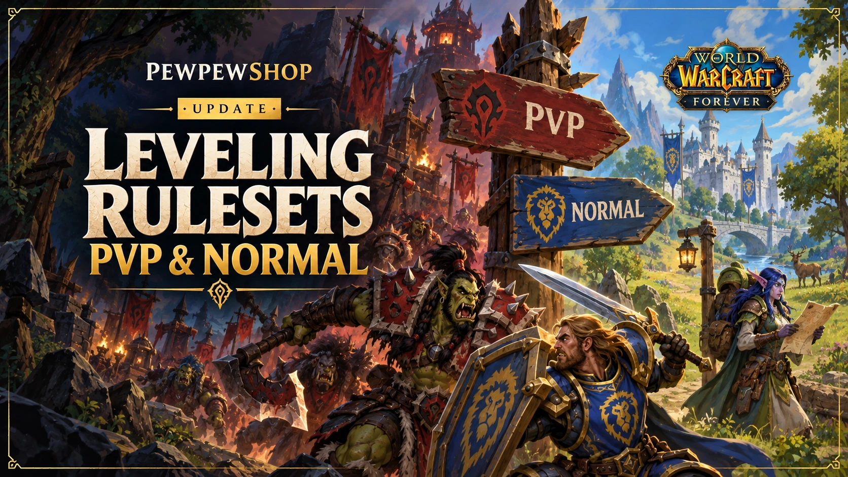 WoW: Forever Leveling Boost — PvP vs Normal Ruleset, What Changes? — PEWPEWSHOP boosting guide
