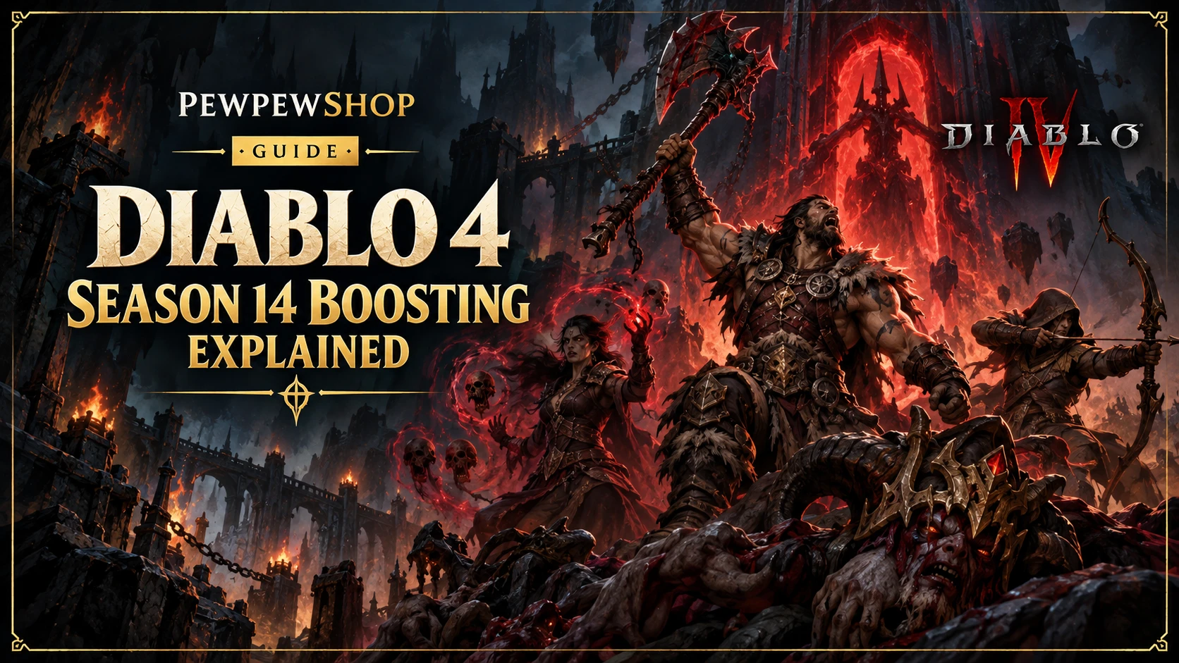 Diablo 4 Season 14 Boosting Explained: Pit Pushing, Mythic Unique 3.0 Farming, and Glyph Carries — PEWPEWSHOP boosting guide