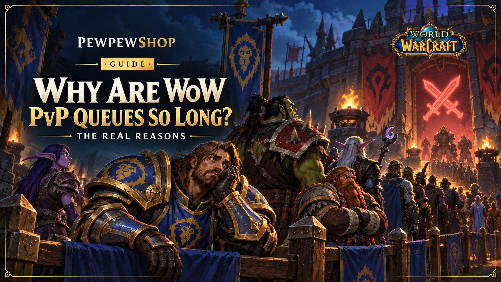 Why Are WoW PvP Queues So Long? The Real Reasons — PEWPEWSHOP boosting guide