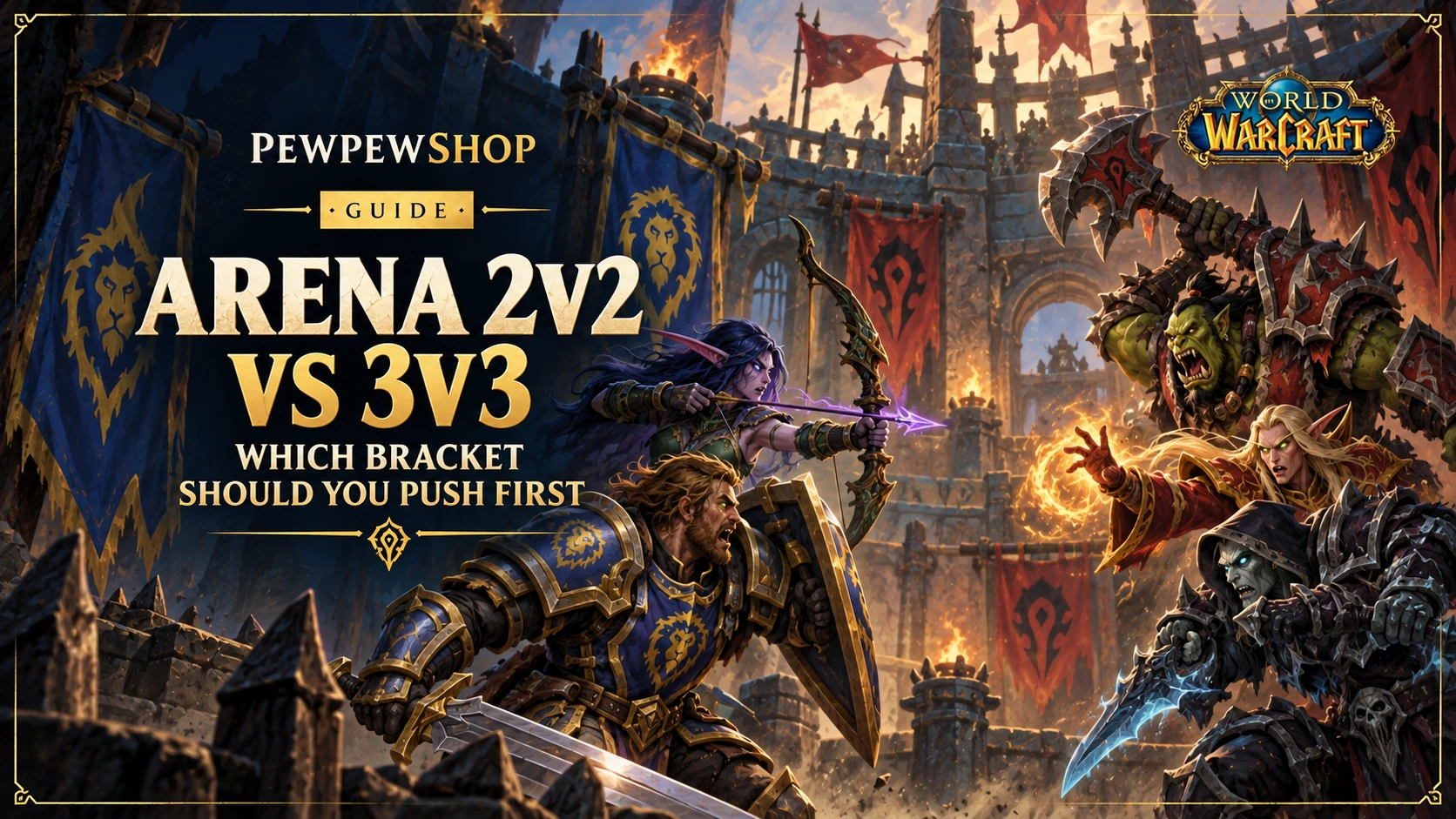 Arena 2v2 vs 3v3 for Rating: Which Bracket Should You Push First — PEWPEWSHOP boosting guide