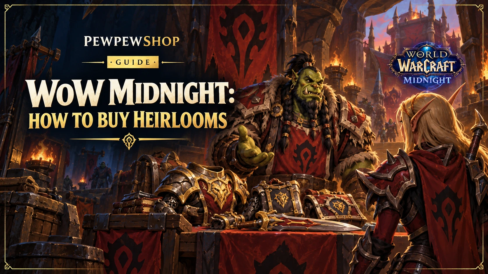 WoW Midnight: How to Buy Heirlooms (Full Guide) — PEWPEWSHOP boosting guide