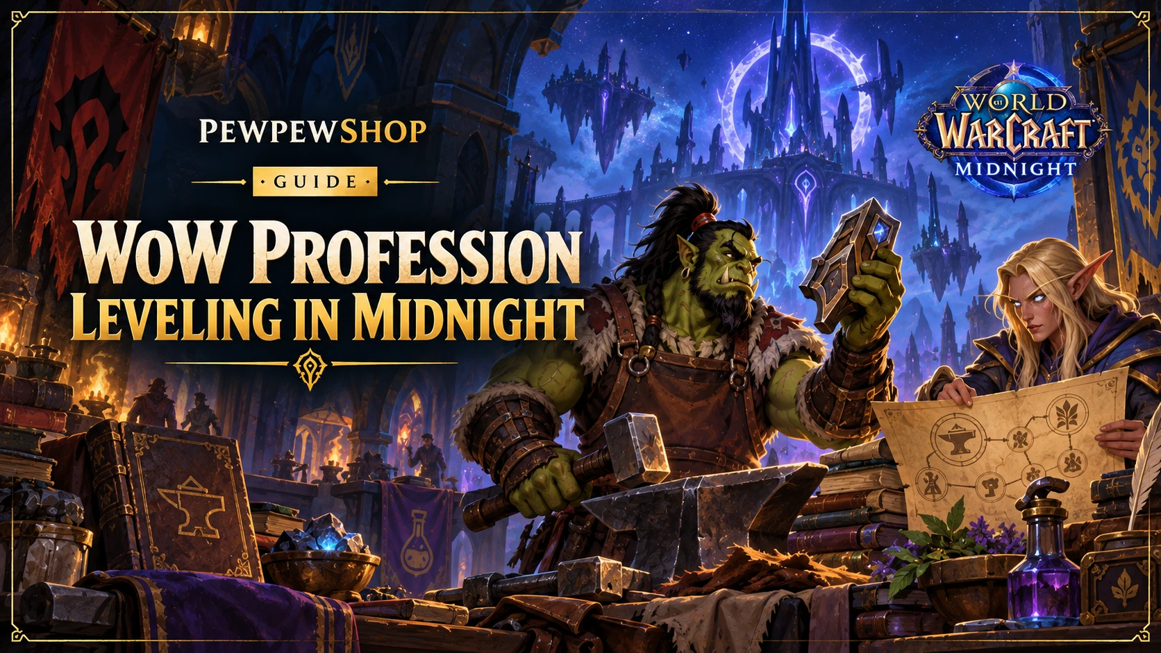 WoW Profession Leveling in Midnight: Knowledge Points, Specializations, and Gold ROI — PEWPEWSHOP boosting guide