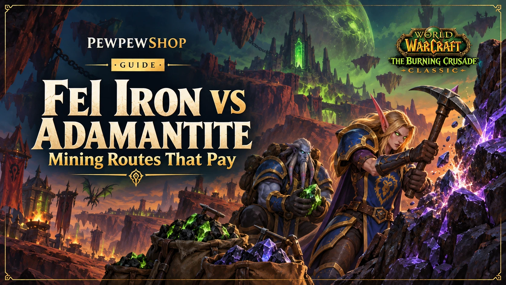 TBC Fel Iron vs Adamantite: Mining Routes That Pay — PEWPEWSHOP boosting guide
