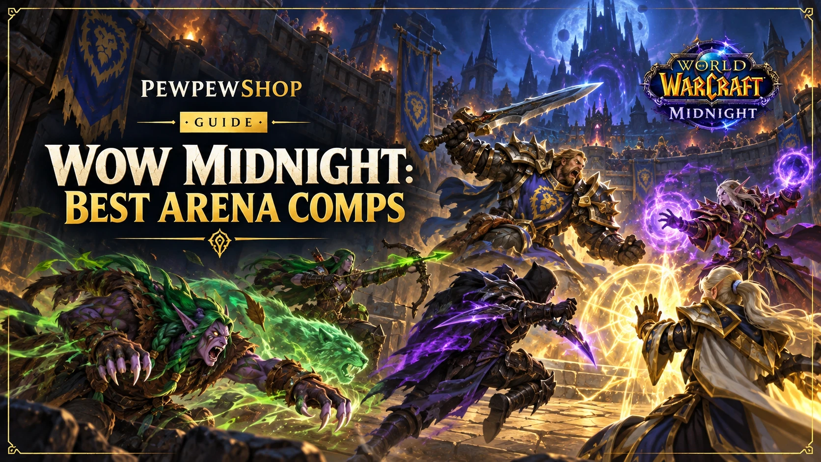 WoW Midnight: Best Arena Comps for 3v3, 2v2 and Shuffle — PEWPEWSHOP boosting guide