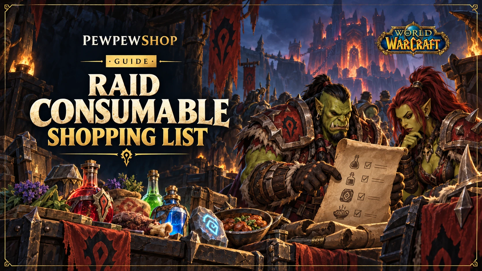 The Complete Raid-Tier Consumable Shopping List for WoW: What to Stockpile and Craft — PEWPEWSHOP boosting guide