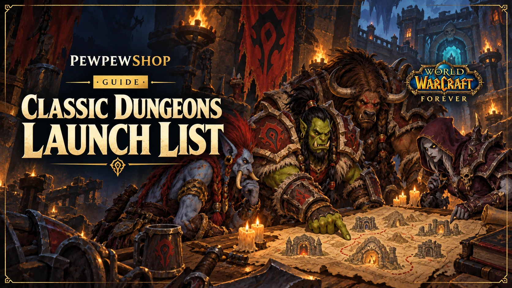 WoW: Forever Classic Dungeons List — Every Dungeon at Launch — PEWPEWSHOP boosting guide