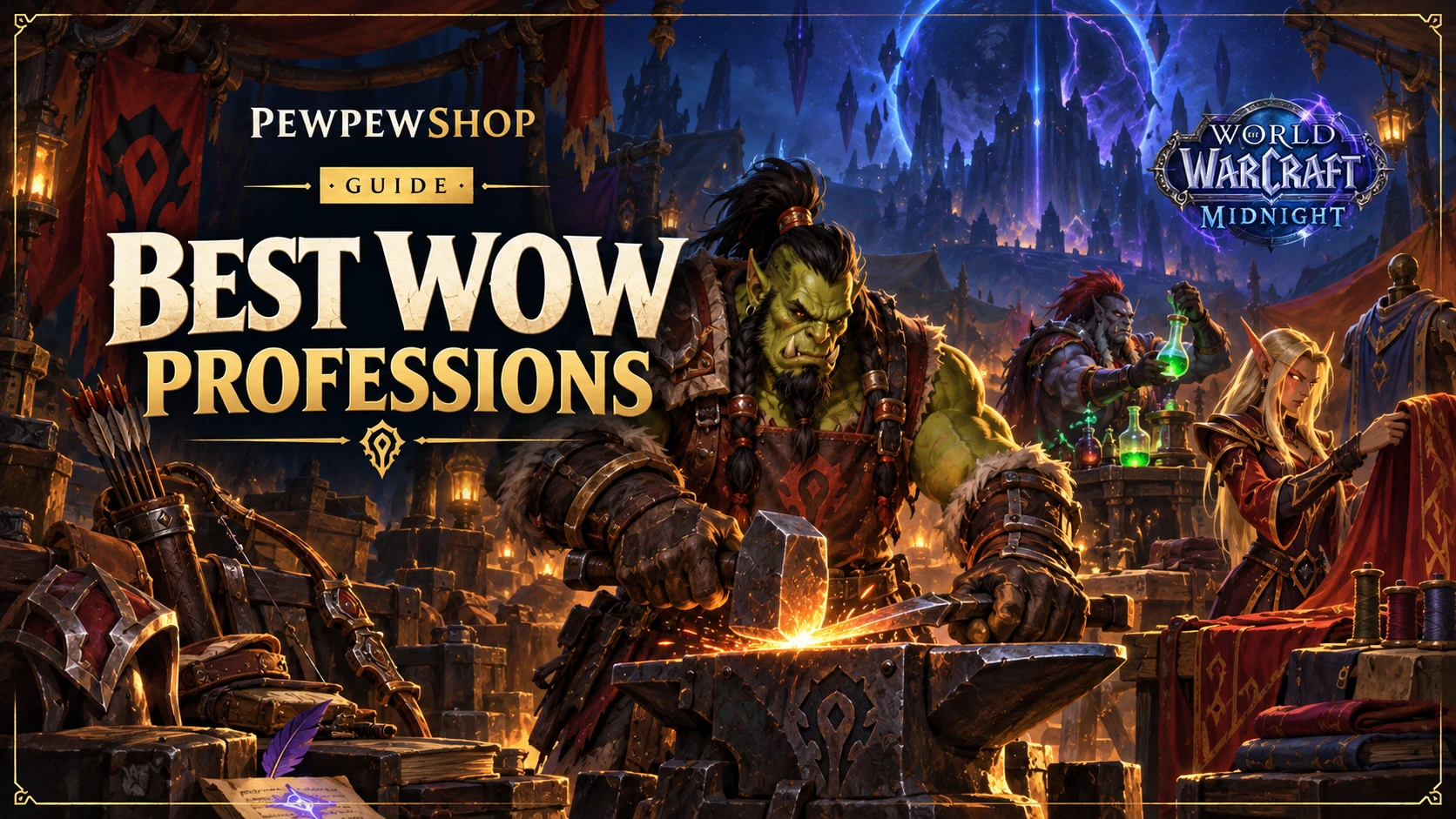 Best WoW Professions to Level in Midnight for Gold and Gear in 2026 — PEWPEWSHOP boosting guide