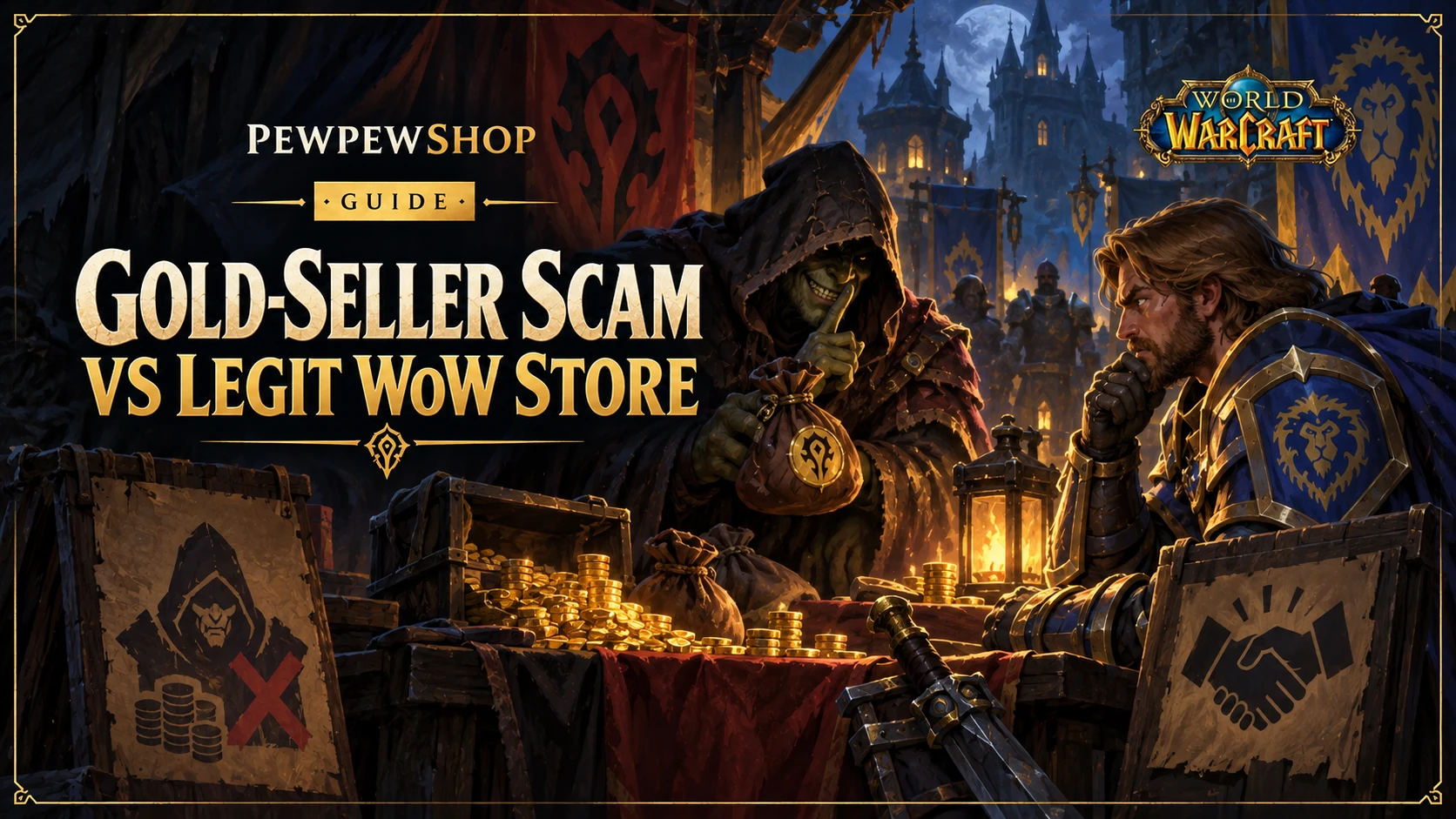 Gold-Seller Scam vs Legit WoW Gold Store: The Red Flags — PEWPEWSHOP boosting guide