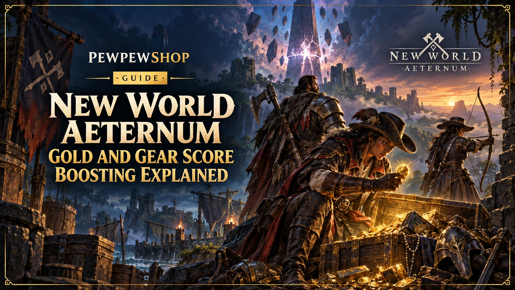 New World Aeternum: Gold and Gear Score Boosting Explained — PEWPEWSHOP boosting guide