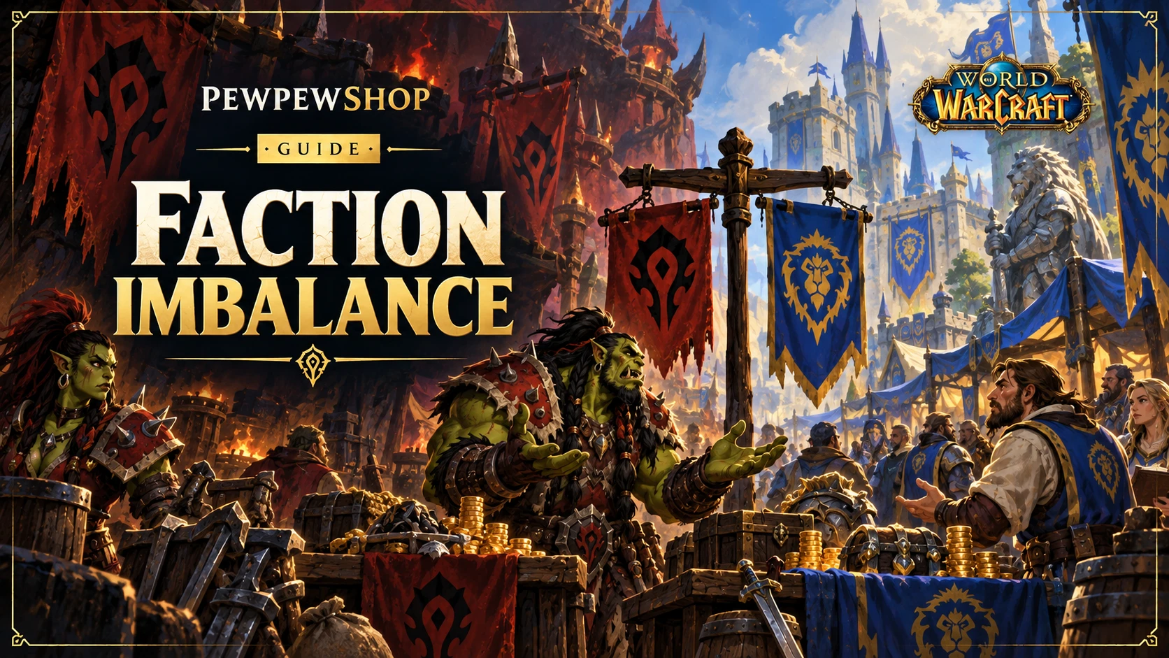 Faction Imbalance in WoW: How It Moves Gold Prices, AH Liquidity, and Boost Costs — PEWPEWSHOP boosting guide