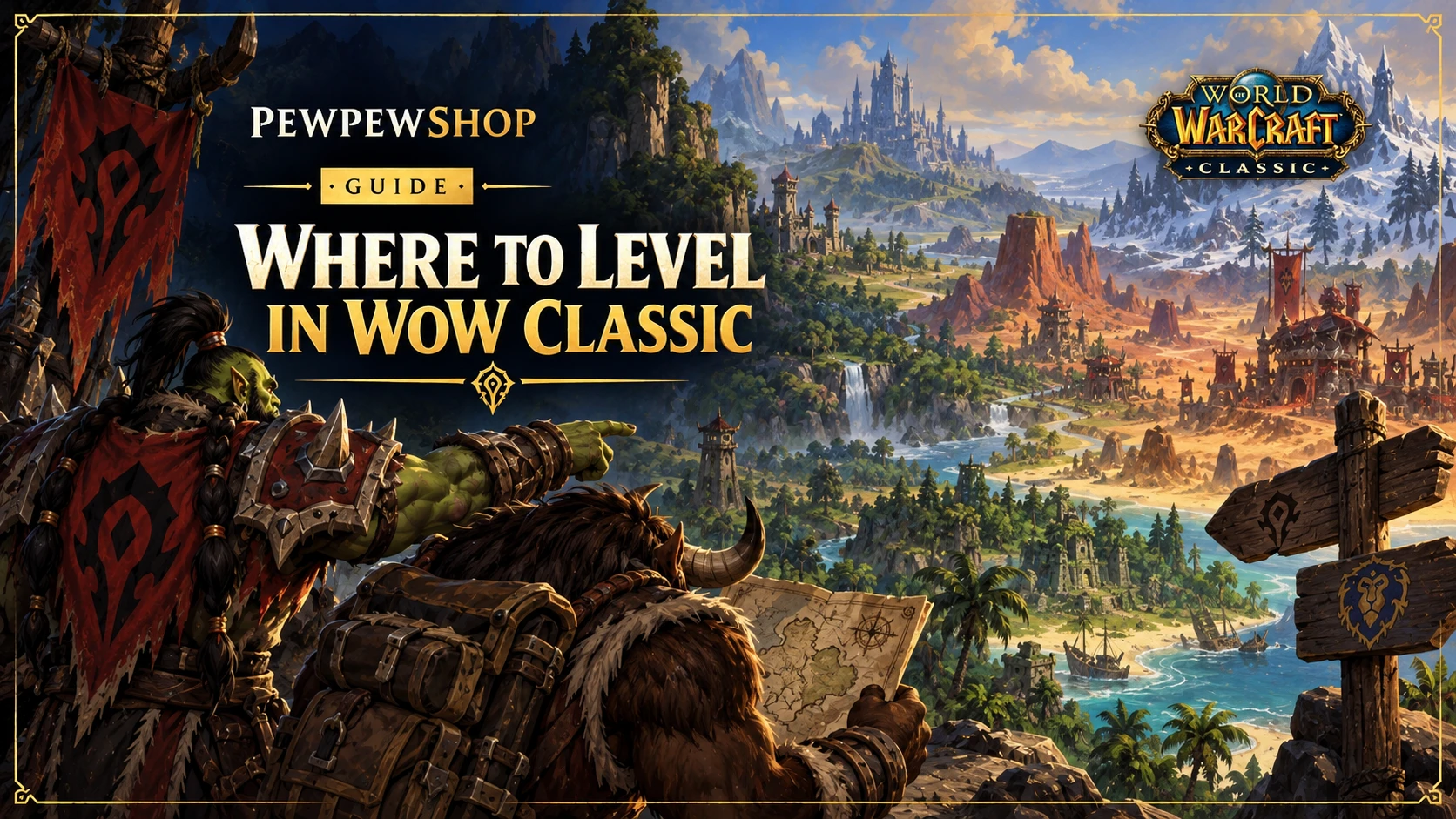 Where to Level in WoW Classic: Zone Route 1–60 — PEWPEWSHOP boosting guide
