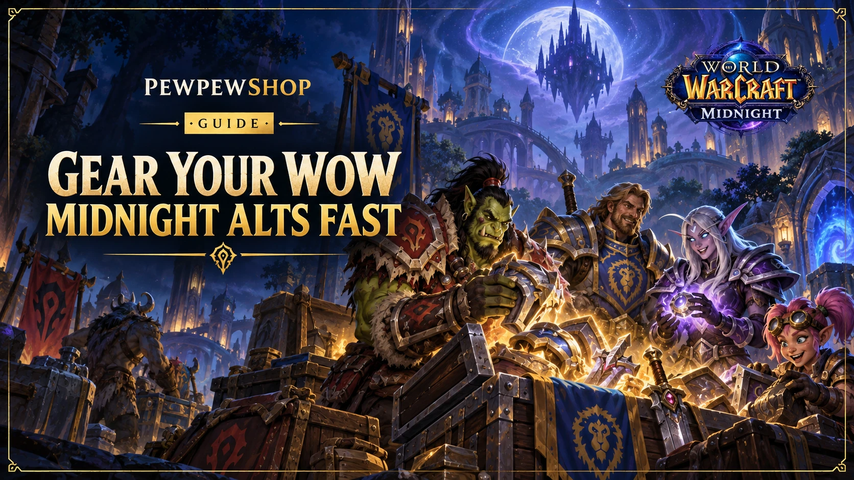 Gear Your WoW Midnight Alts Fast: Warband Catch-Up Done Right — PEWPEWSHOP boosting guide