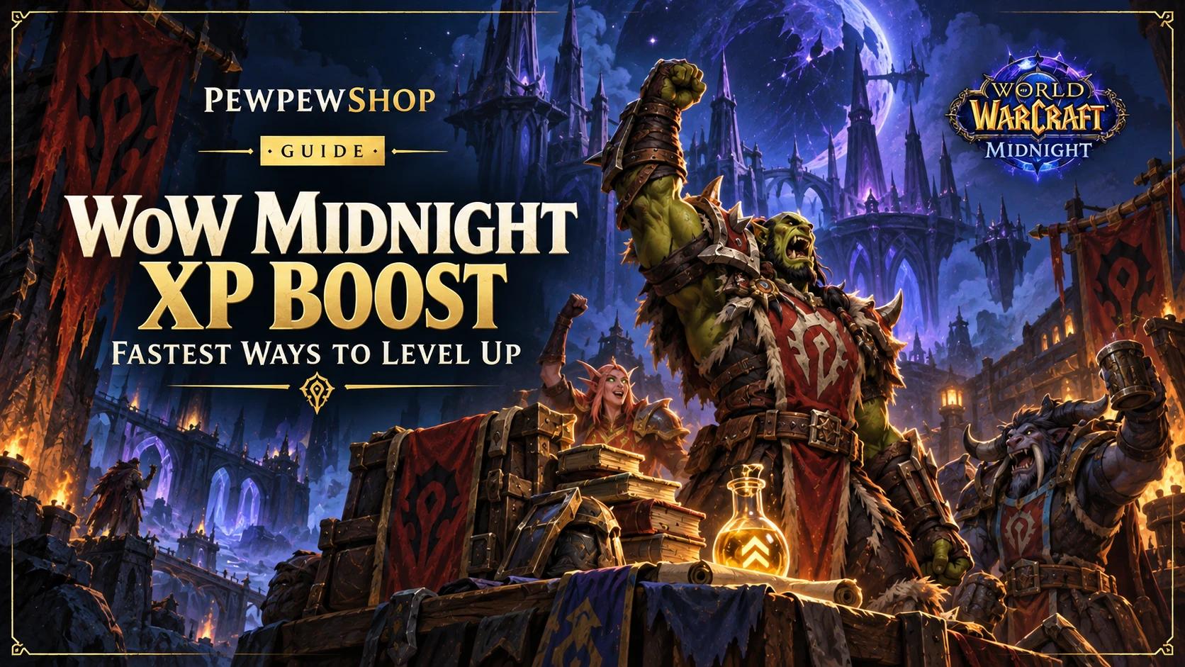WoW Midnight XP Boost: Fastest Ways to Level Up — PEWPEWSHOP boosting guide