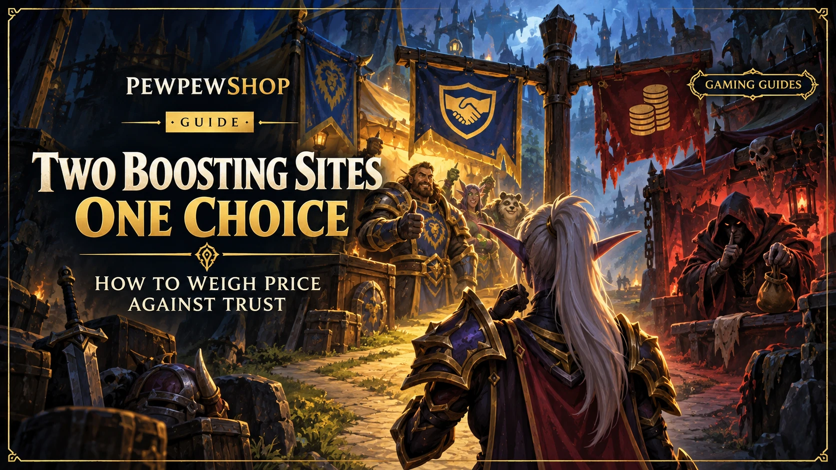 Two Boosting Sites, One Choice: How to Weigh Price Against Trust — PEWPEWSHOP boosting guide