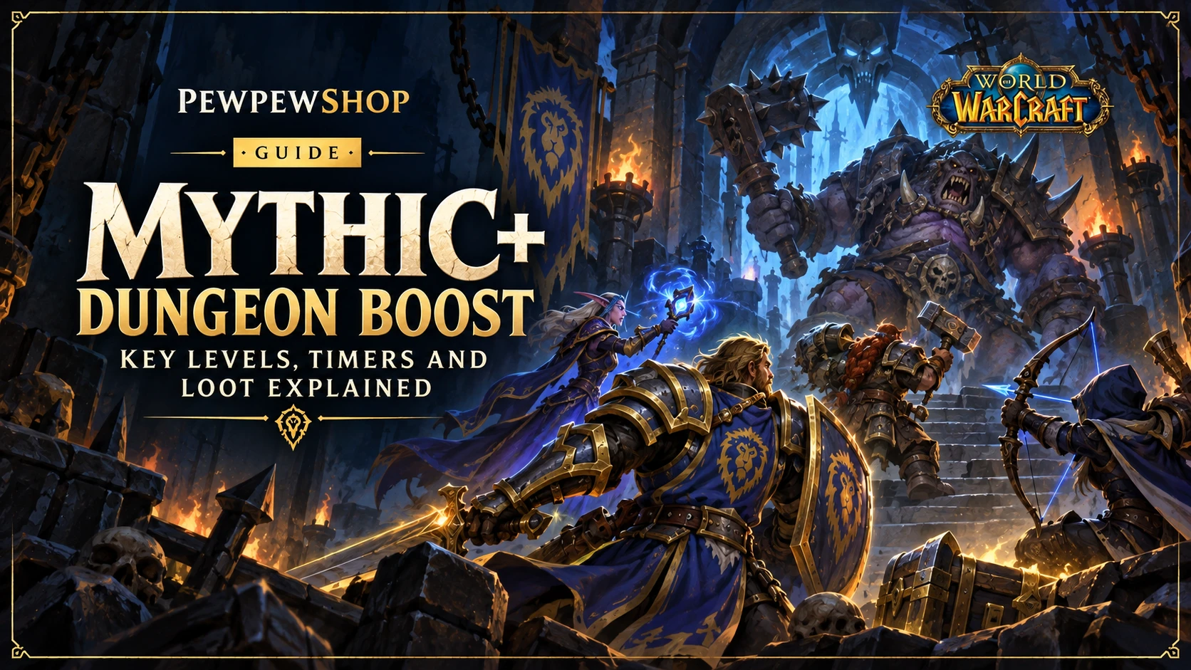 Mythic+ Dungeon Boost: Key Levels, Timers and Loot Explained — PEWPEWSHOP boosting guide